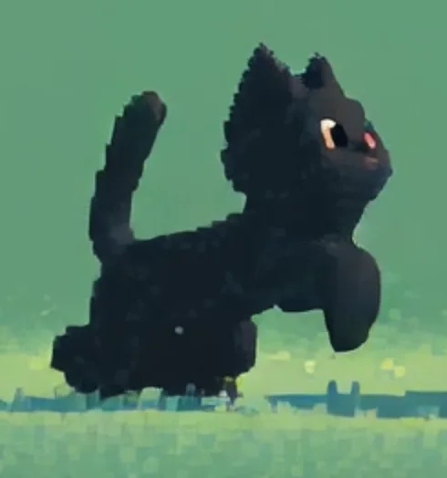 The character, mid-stride