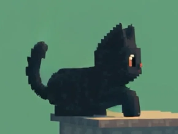 The finished character, sitting on a ledge