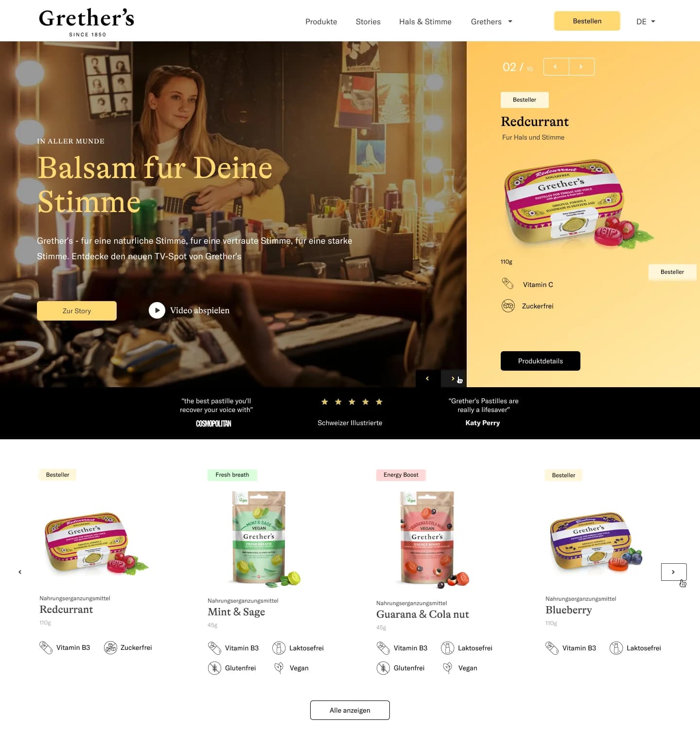 Homepage overview
