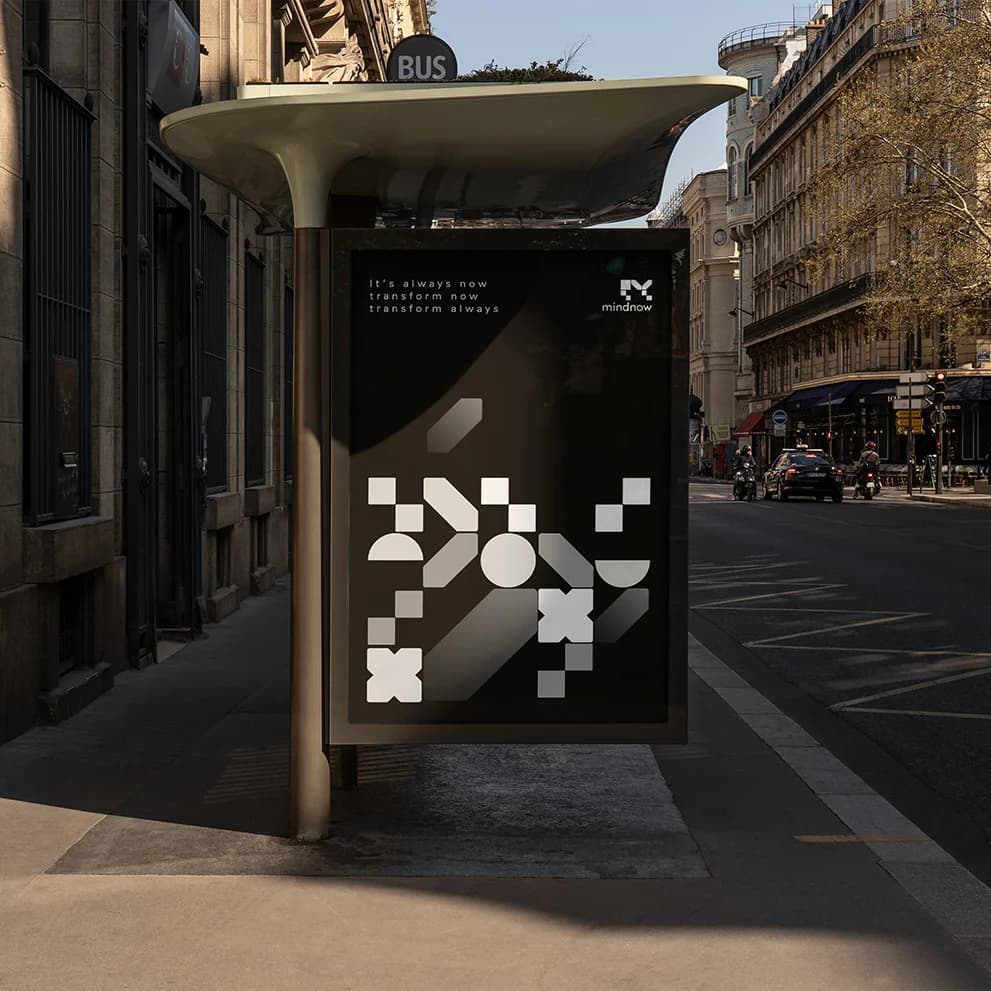 The pattern applied to a bus shelter ad