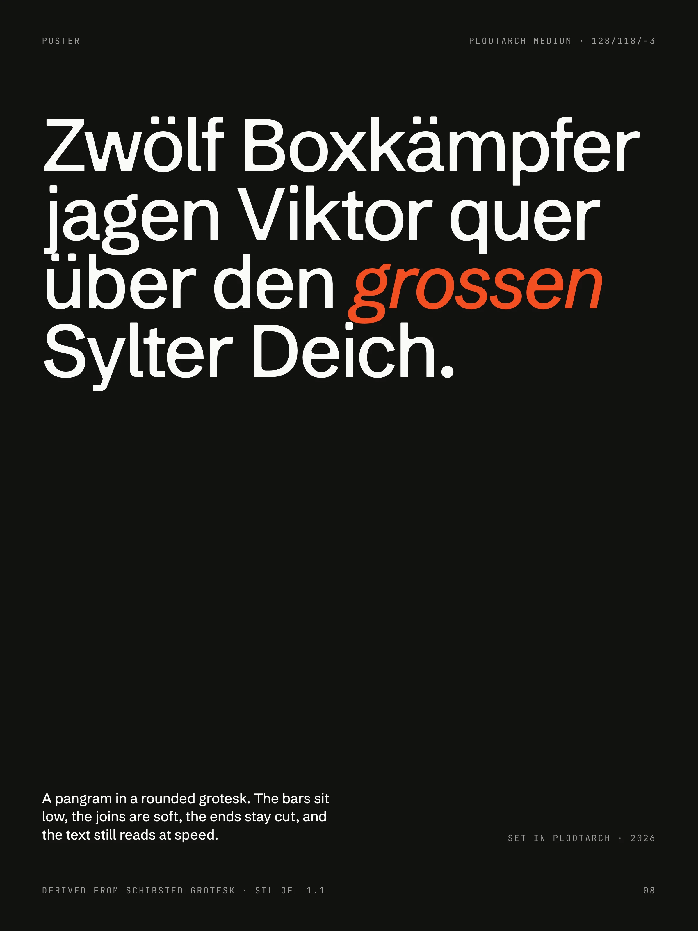A German pangram set as a poster